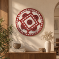Brown Mud work with Mirror Round Shape